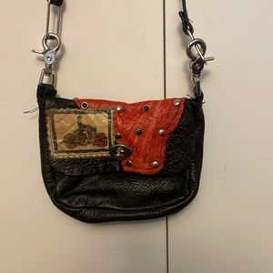 Leather clips on belt loops purse